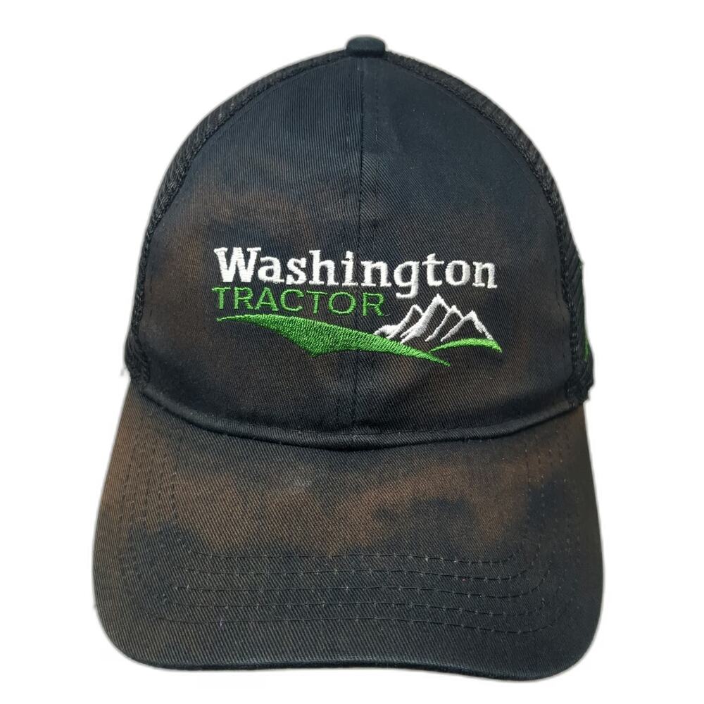 John Deere Trucker Hat Black One Size Washington Tractor Mesh Snapback Farming